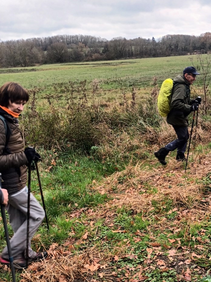 Quelques courageux, malgré le temps hivernal