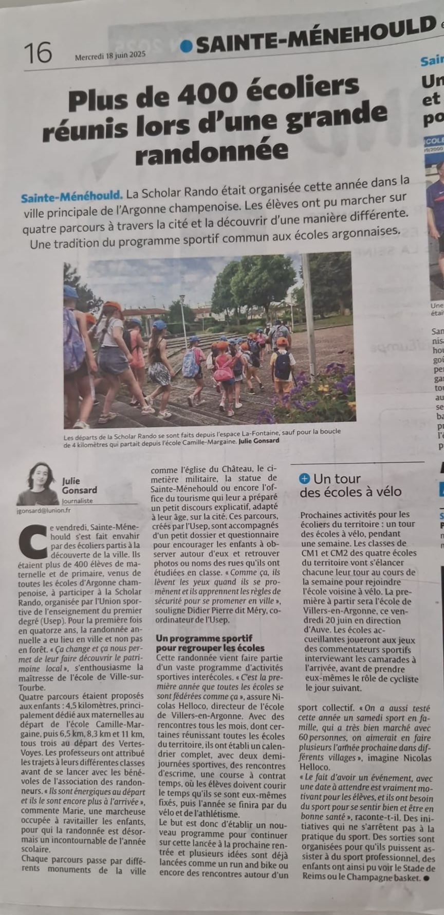 Scolarando Article de l'Union du 18/06